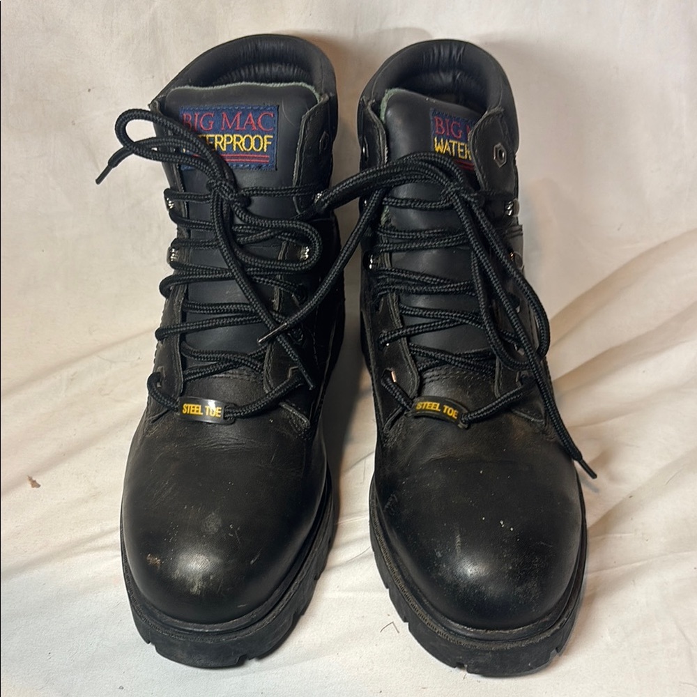 Big Mac Waterproof Black Steel Toe Boots
